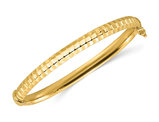 14K Yellow Gold Ridged Polished Bracelet Bangle